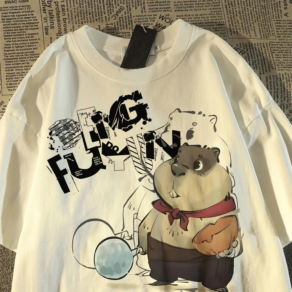 Summer Cute Cartoon Trend Printed T-shirt